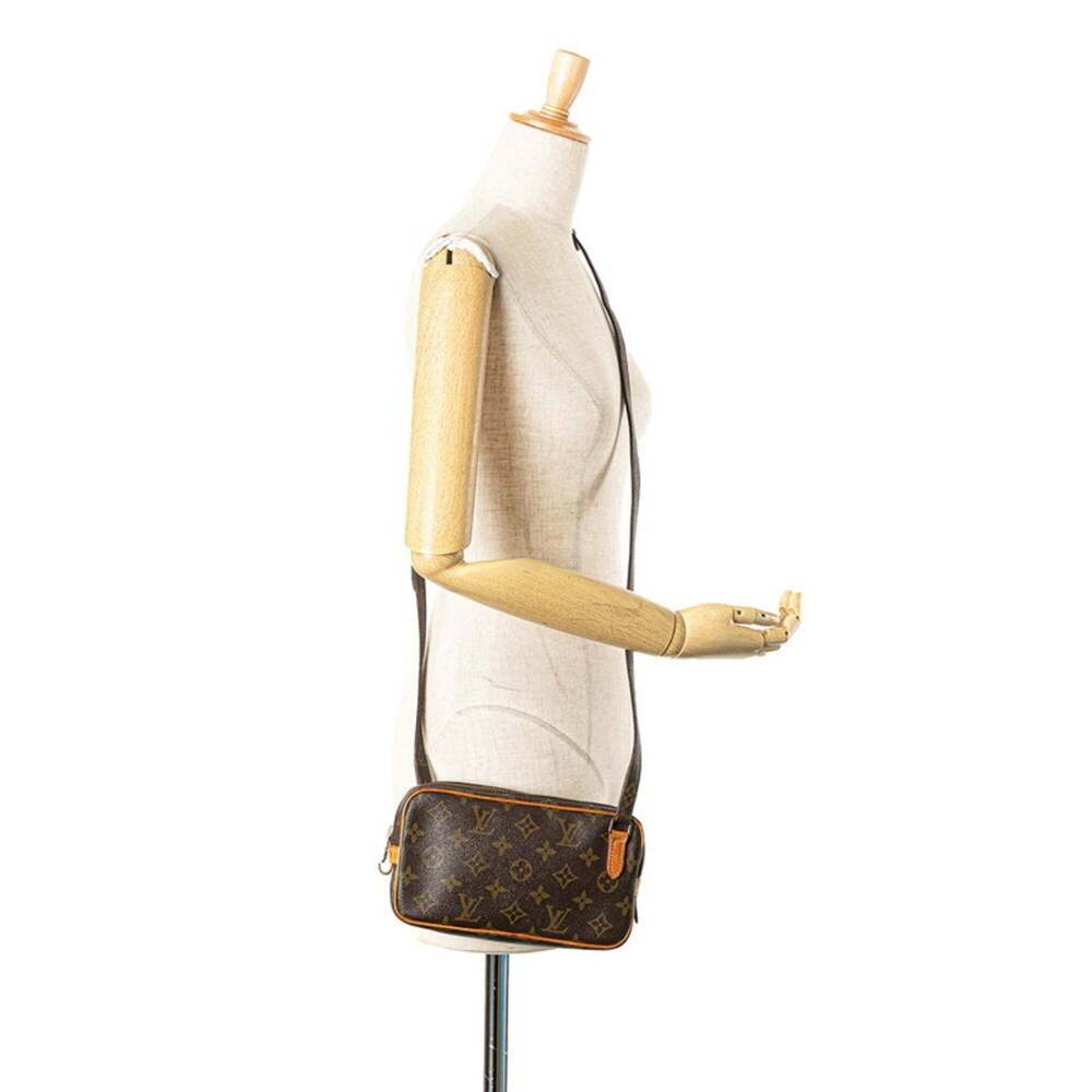 LOUIS VUITTON Authentic Brown Monogram Leather Pochette Shoulder Bag - Picture 11 of 11